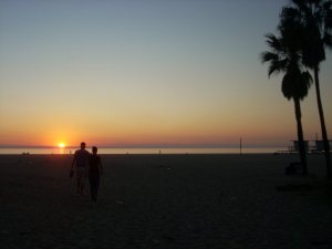Sunset at Venice Beach.